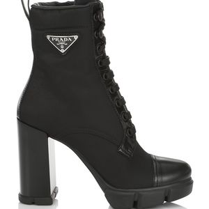 Prada 110 Leather & Nylon Hiker Booties Black Women’s EU 41.5/US 11.5 $1,350